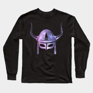 Samurai Ninja War Helmet in Space Long Sleeve T-Shirt